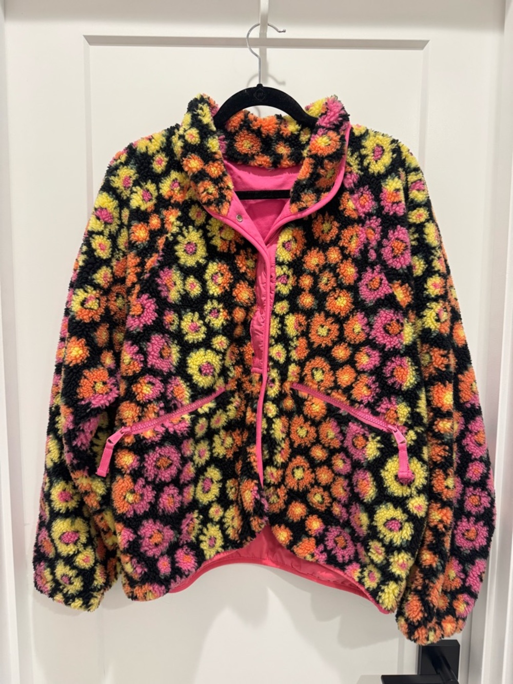 Free People Rocky Ridge Hit the Slopes fleece - Pink & Yellow daisy print - Picture 4 of 7